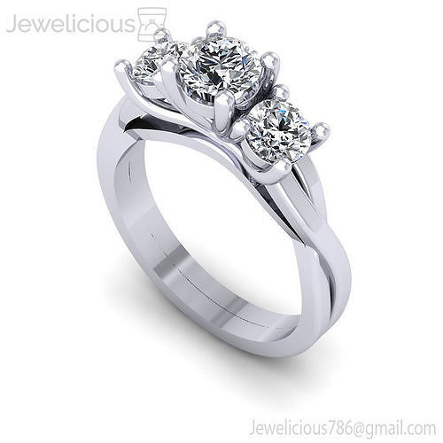 Jewelicious-1869-Ring three stone diamond engagement ring gold