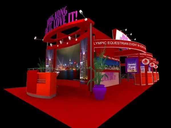 Hong Kong Tour Exhibition 6x15 Booth Low-poly 3D model