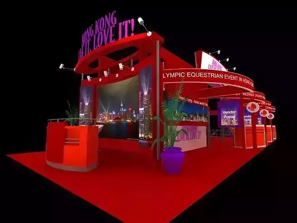 Hong Kong Tour Exhibition 6x15 Booth  Low-poly 3D model