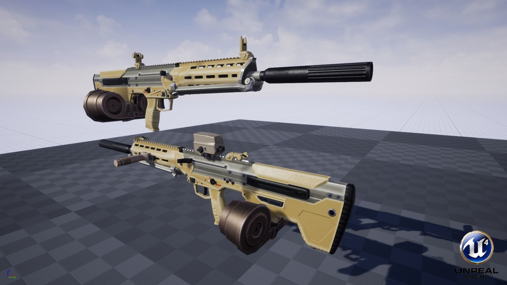 Modular Bullpup Rifle-Squad Automatic Weapon Variant Low-poly 3D model_41