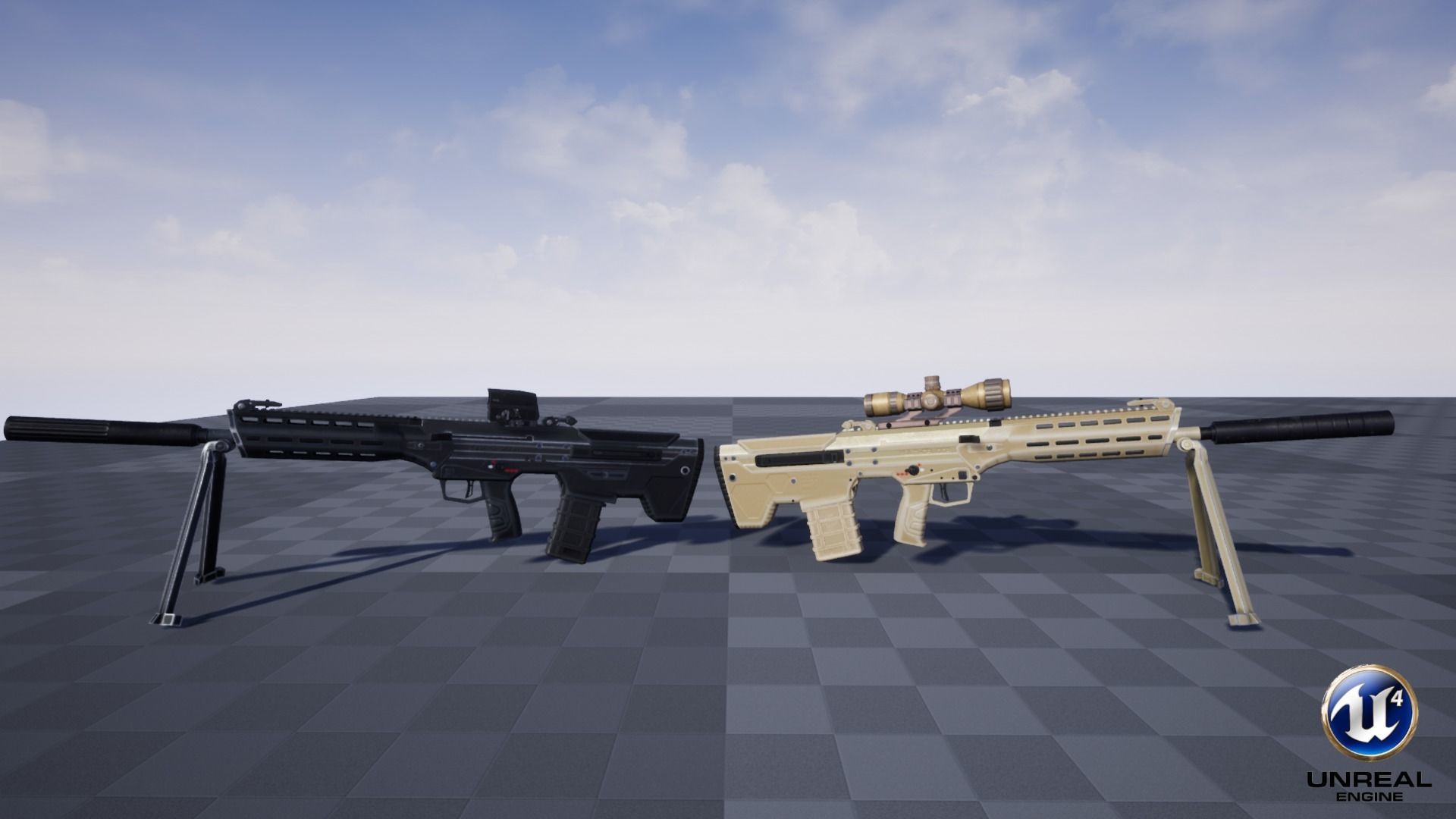 Modular Bullpup Rifle-Squad Automatic Weapon Variant Low-poly 3D model_38