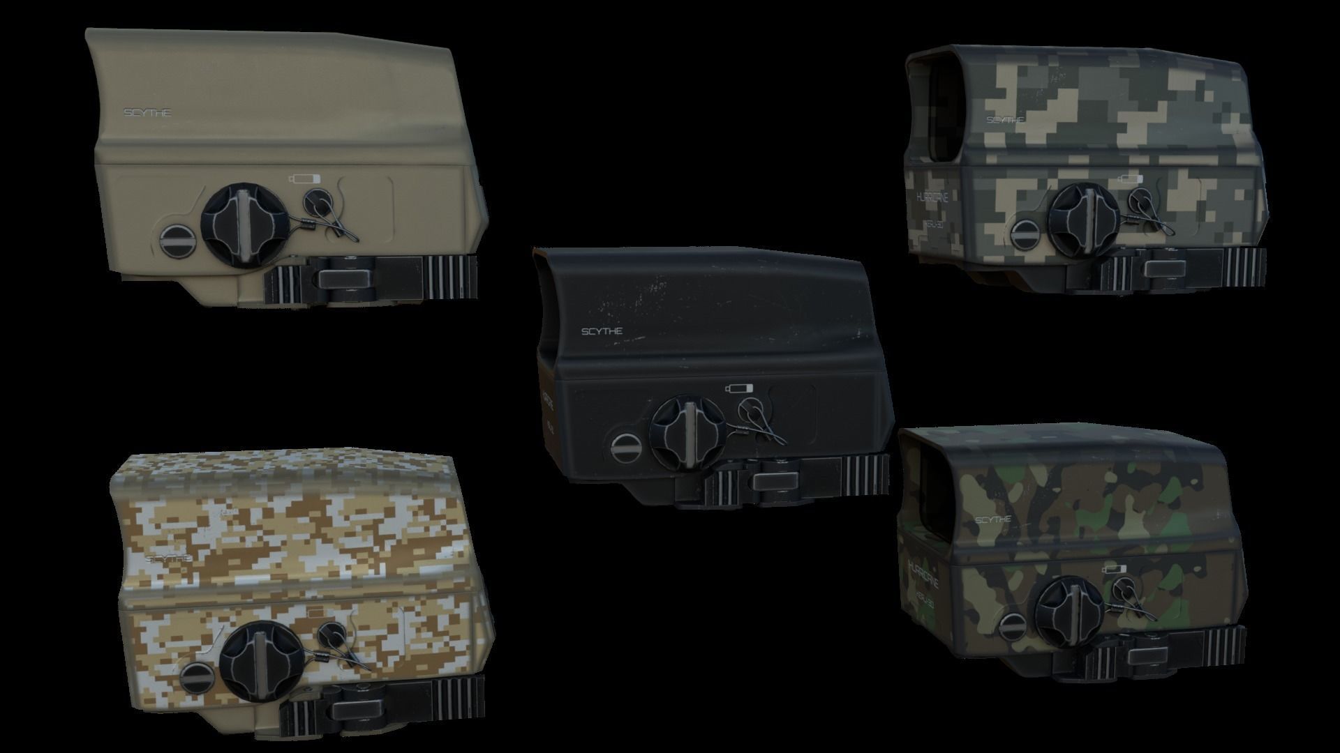 Modular Bullpup Rifle-Squad Automatic Weapon Variant Low-poly 3D model_55