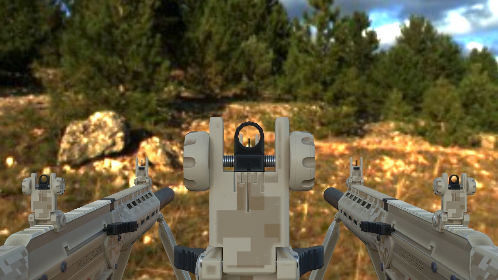 Modular Bullpup Rifle-Squad Automatic Weapon Variant Low-poly 3D model_18