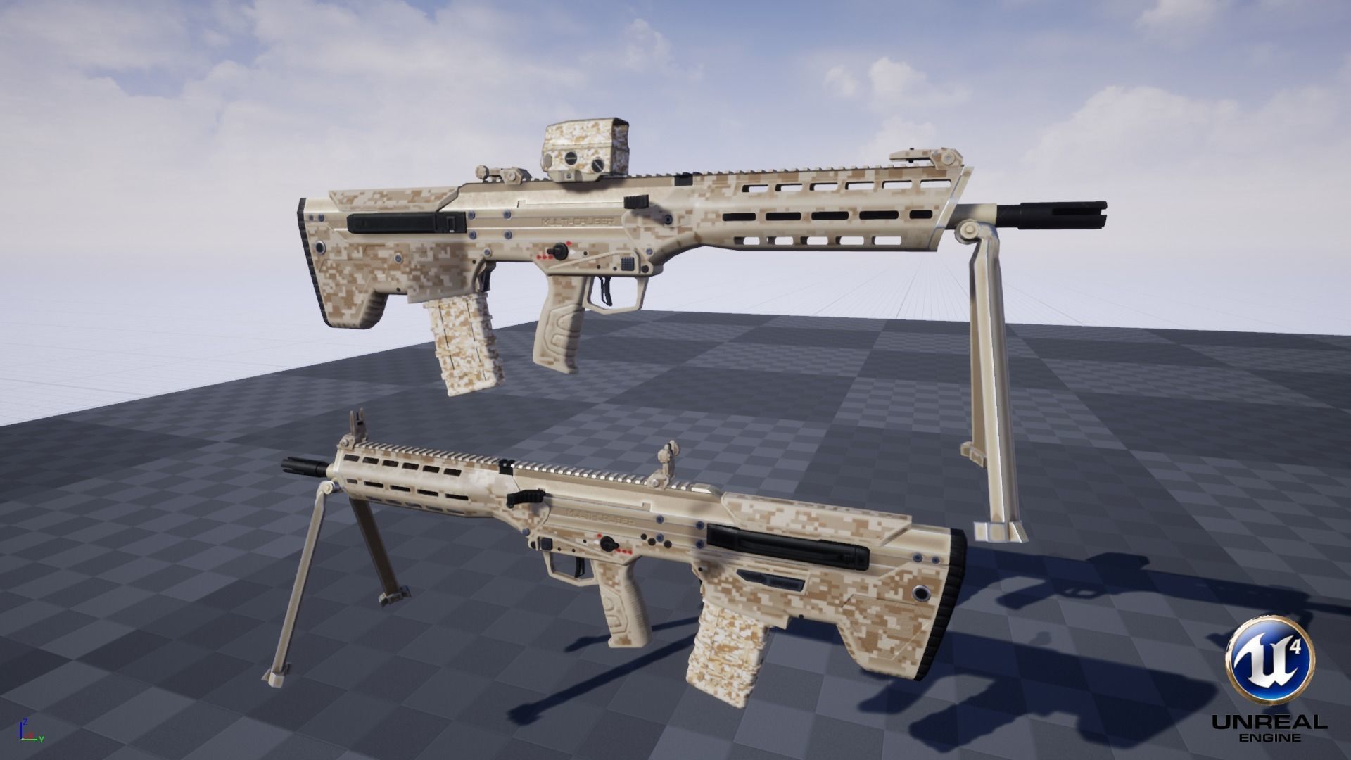 Modular Bullpup Rifle-Squad Automatic Weapon Variant Low-poly 3D model_43