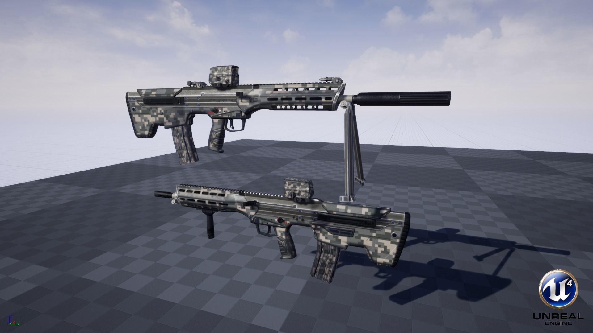 Modular Bullpup Rifle-Squad Automatic Weapon Variant Low-poly 3D model_42