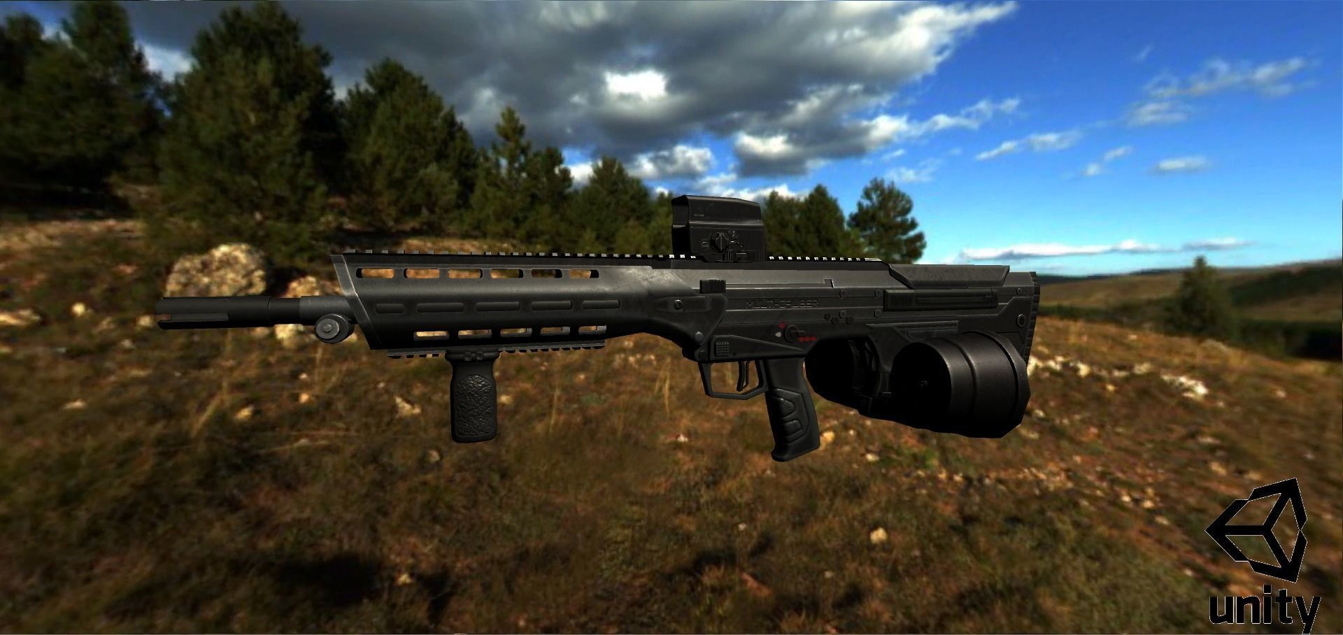 Modular Bullpup Rifle-Squad Automatic Weapon Variant Low-poly 3D model_25