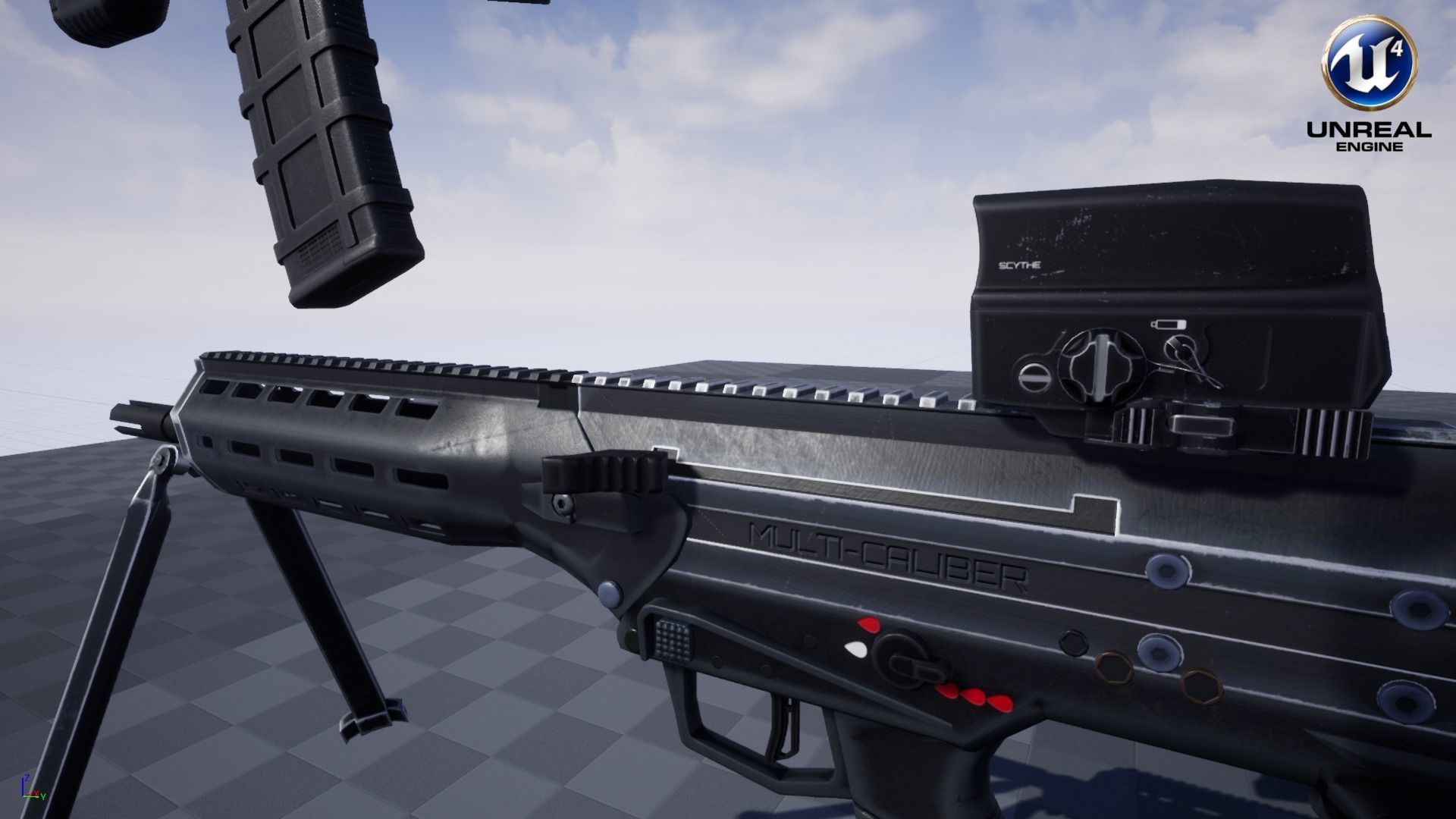 Modular Bullpup Rifle-Squad Automatic Weapon Variant Low-poly 3D model_34