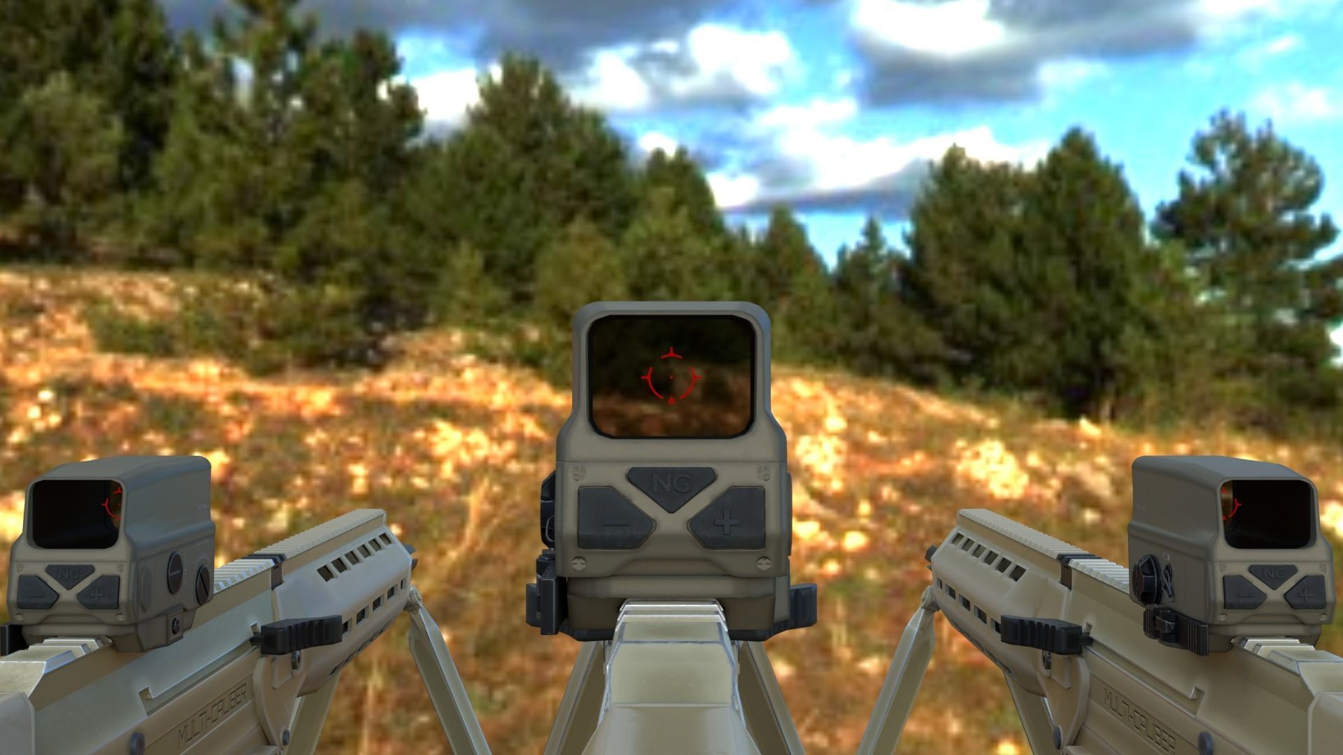 Modular Bullpup Rifle-Squad Automatic Weapon Variant Low-poly 3D model_19