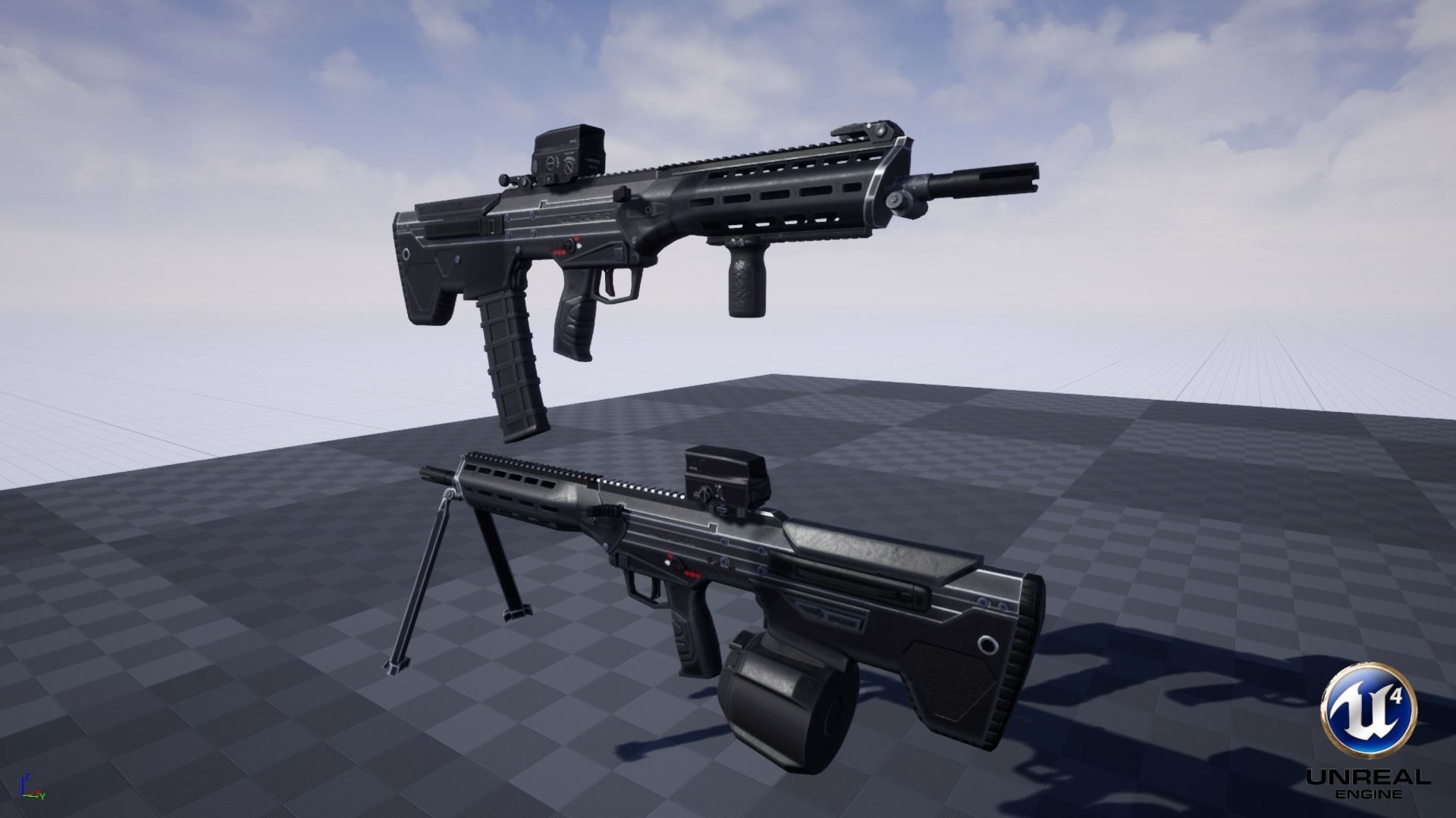 Modular Bullpup Rifle-Squad Automatic Weapon Variant Low-poly 3D model_33