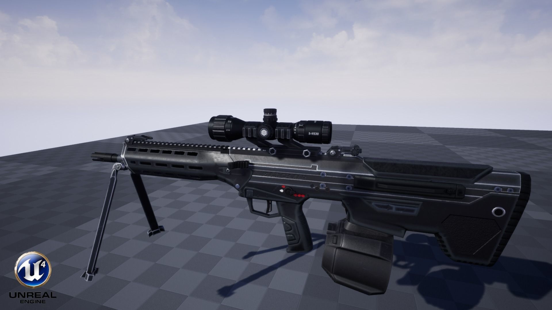 Modular Bullpup Rifle-Squad Automatic Weapon Variant Low-poly 3D model_37