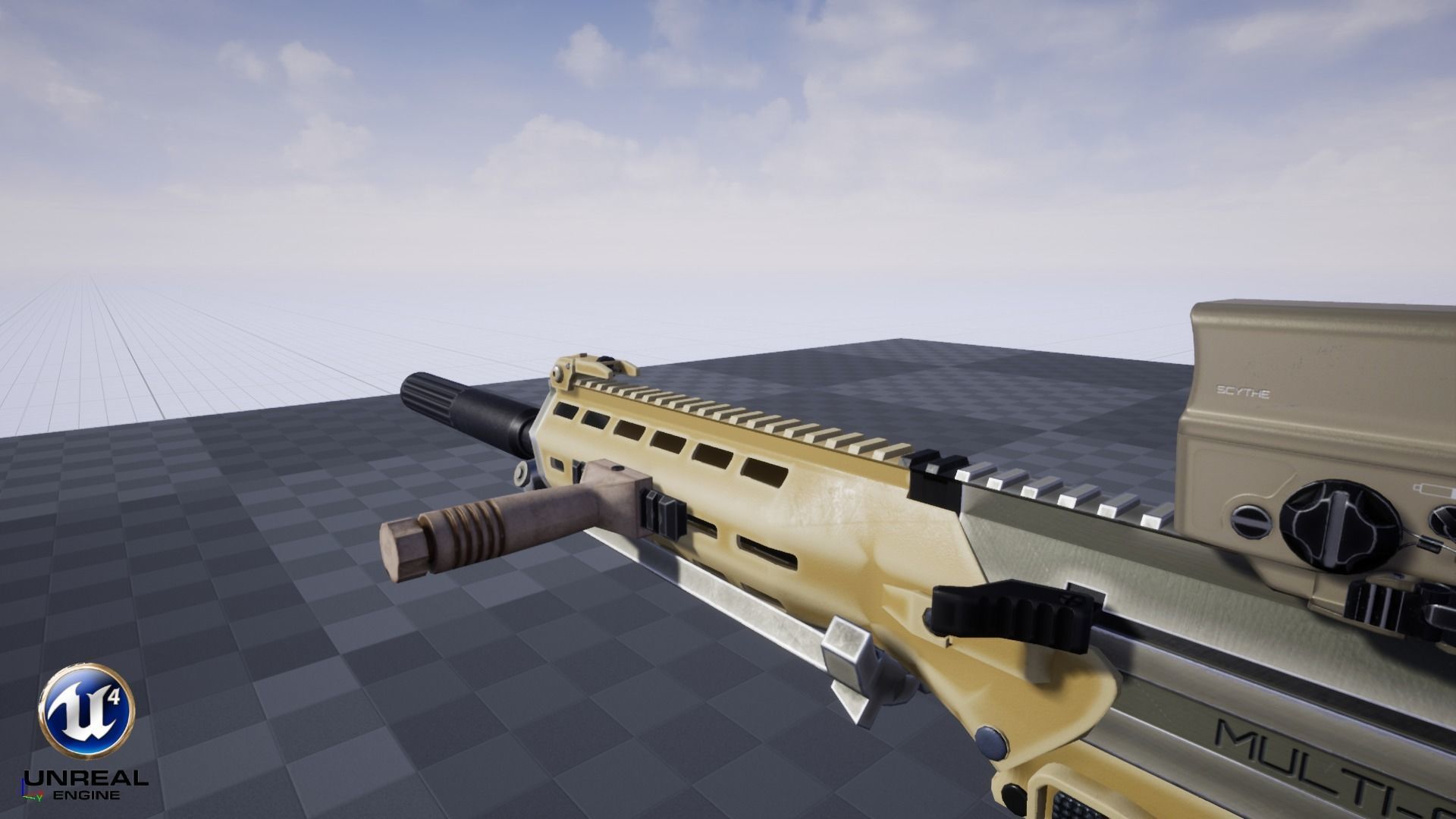 Modular Bullpup Rifle-Squad Automatic Weapon Variant Low-poly 3D model_40