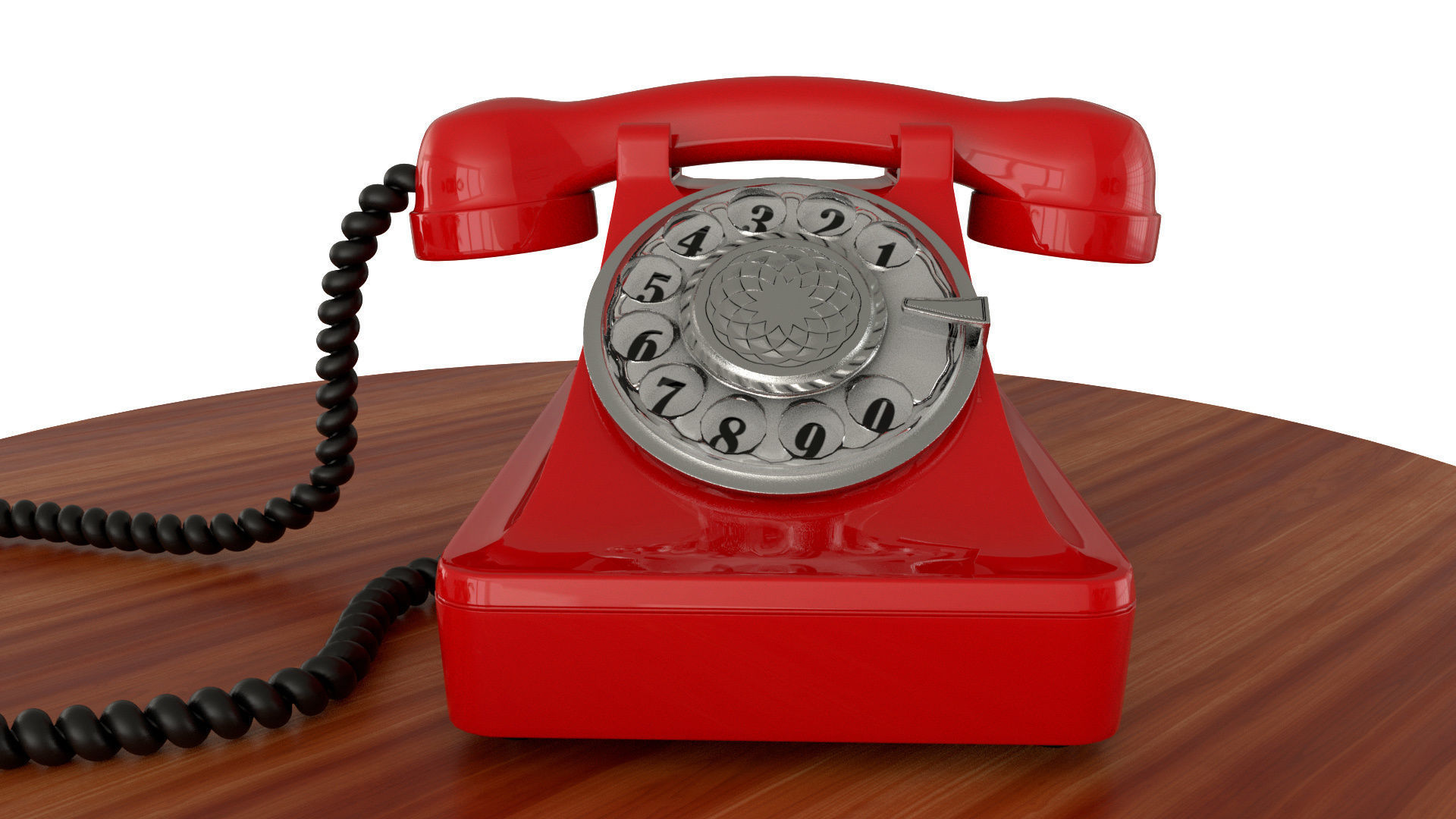 red telephone classic 3D model_1