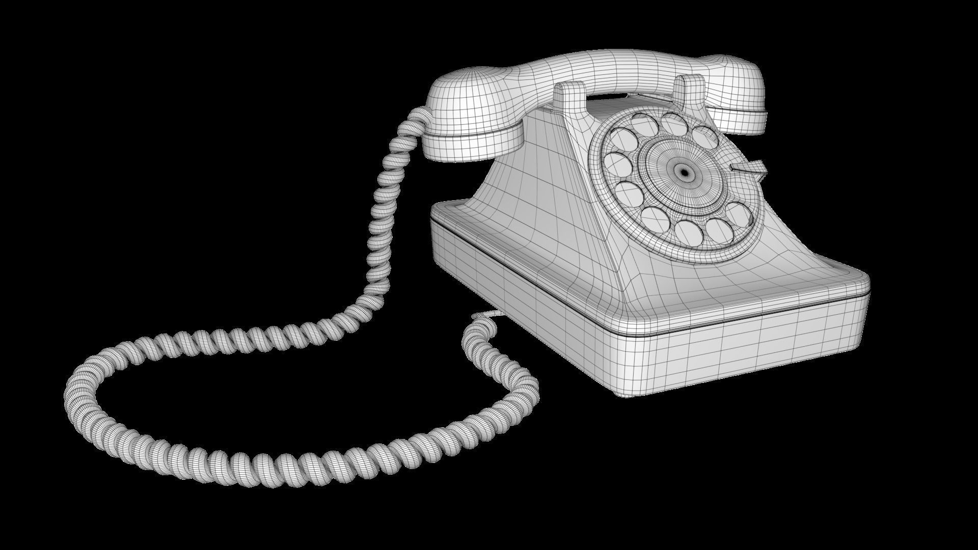 red telephone classic 3D model_5