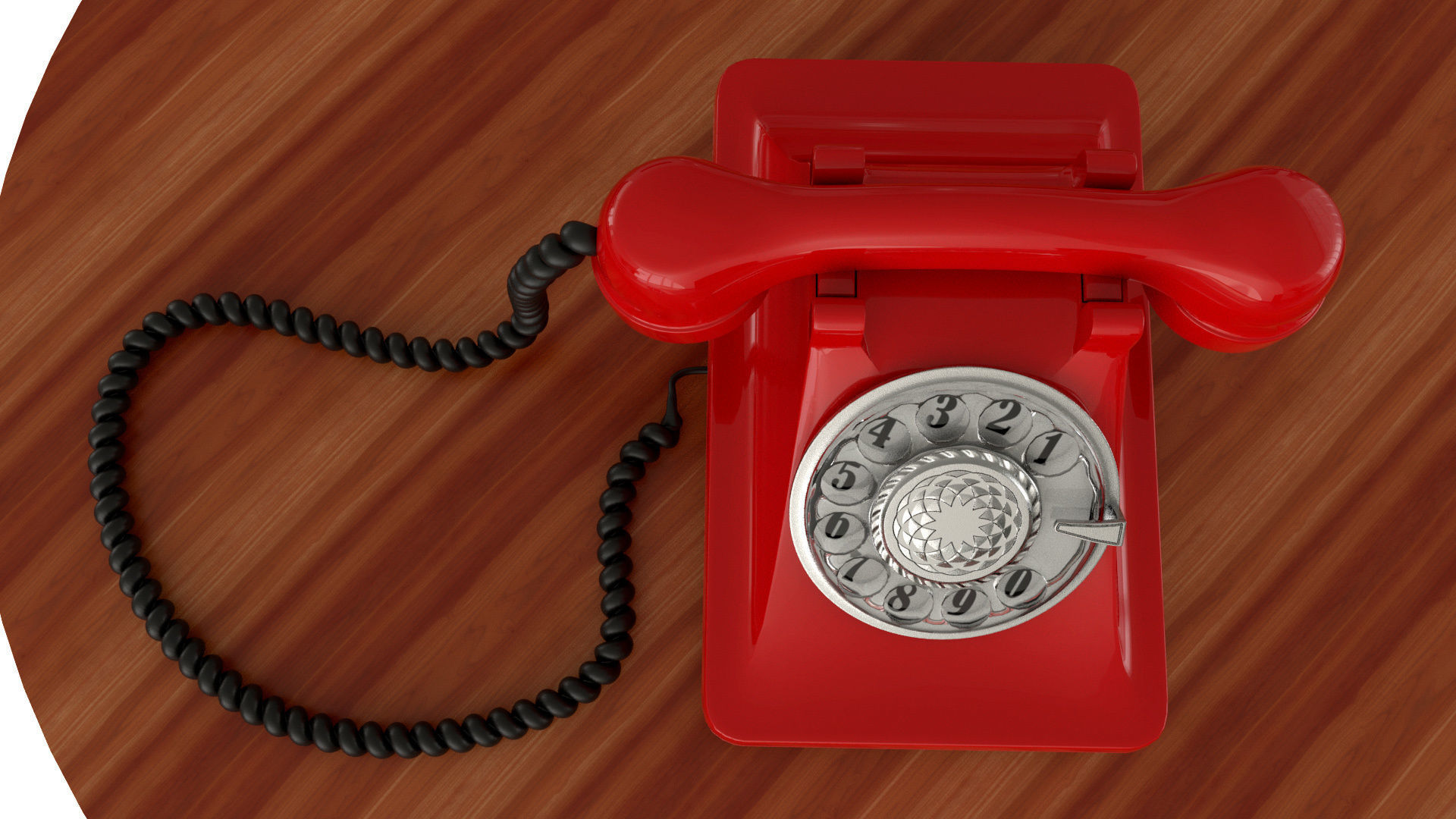 red telephone classic 3D model_3