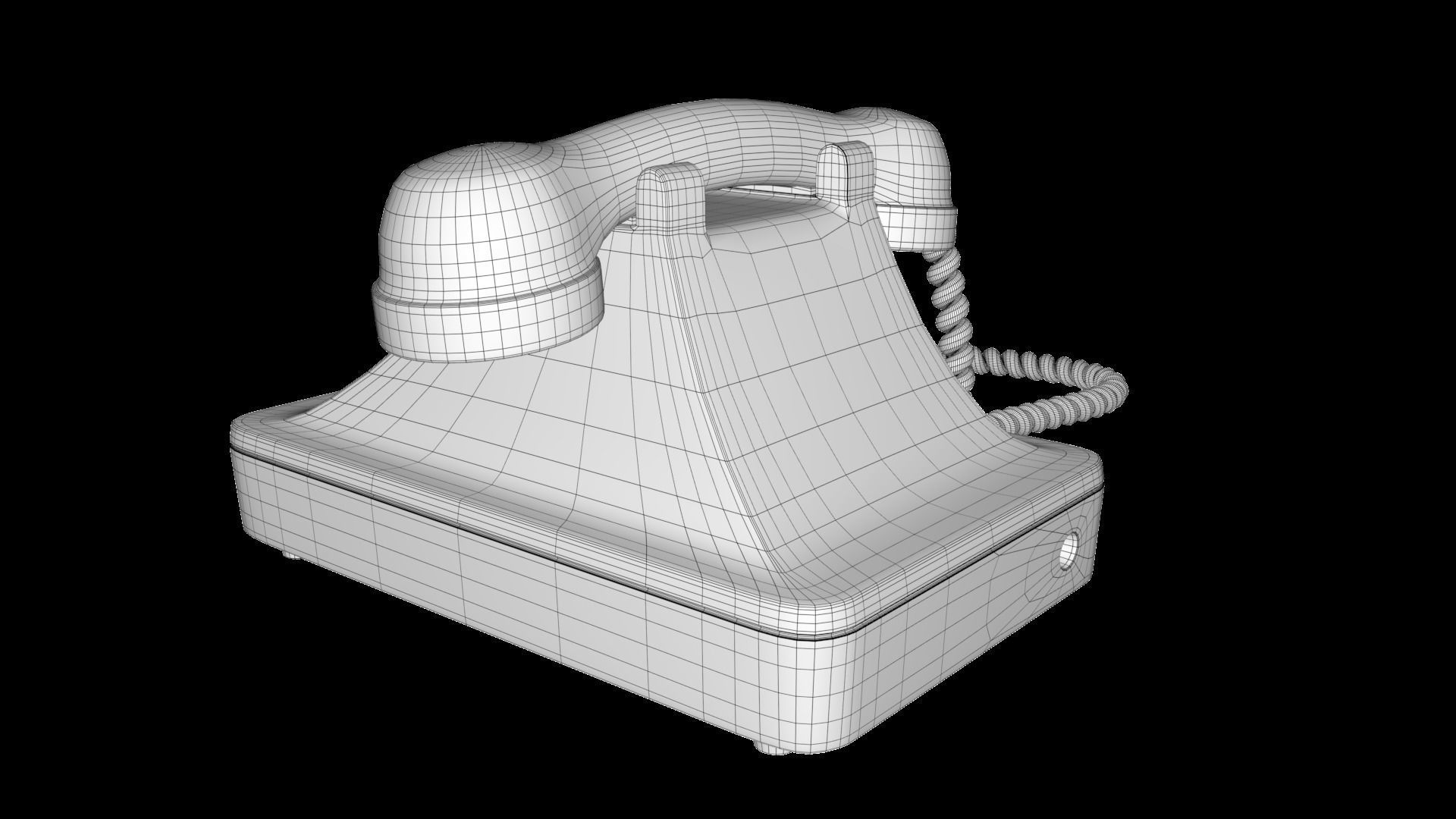 red telephone classic 3D model_8