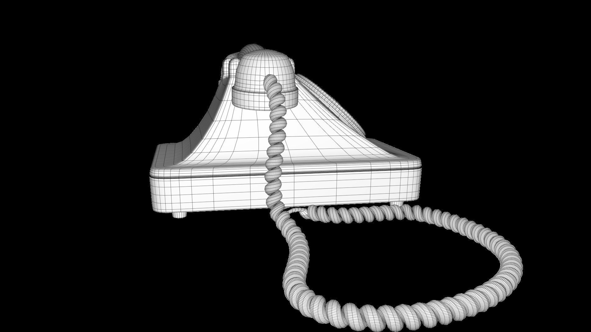 red telephone classic 3D model_9