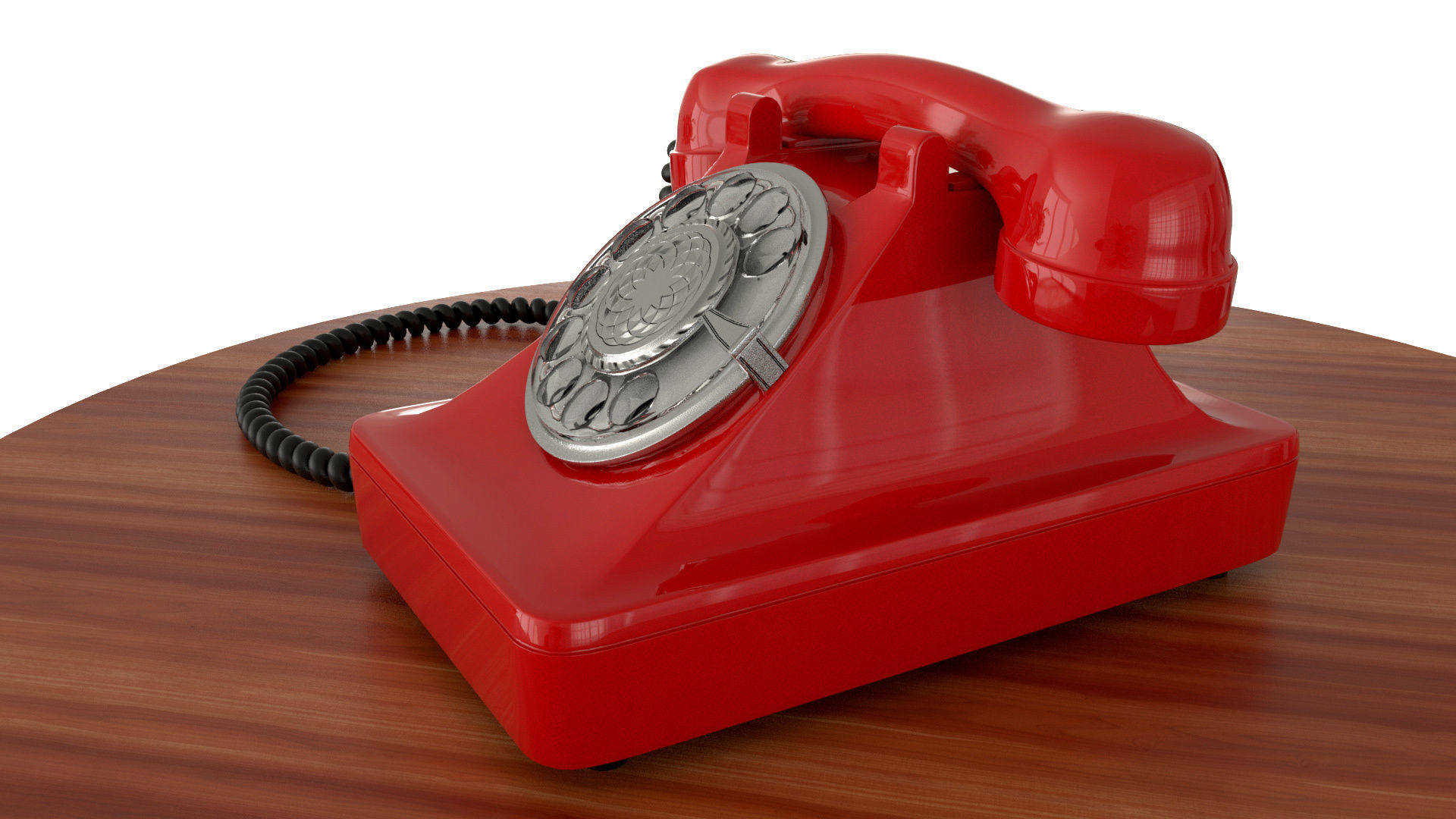 red telephone classic 3D model_10