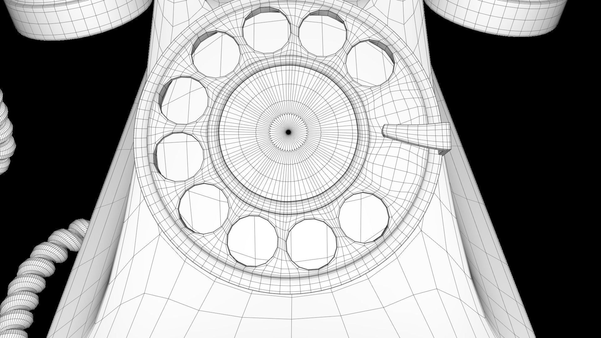 red telephone classic 3D model_6