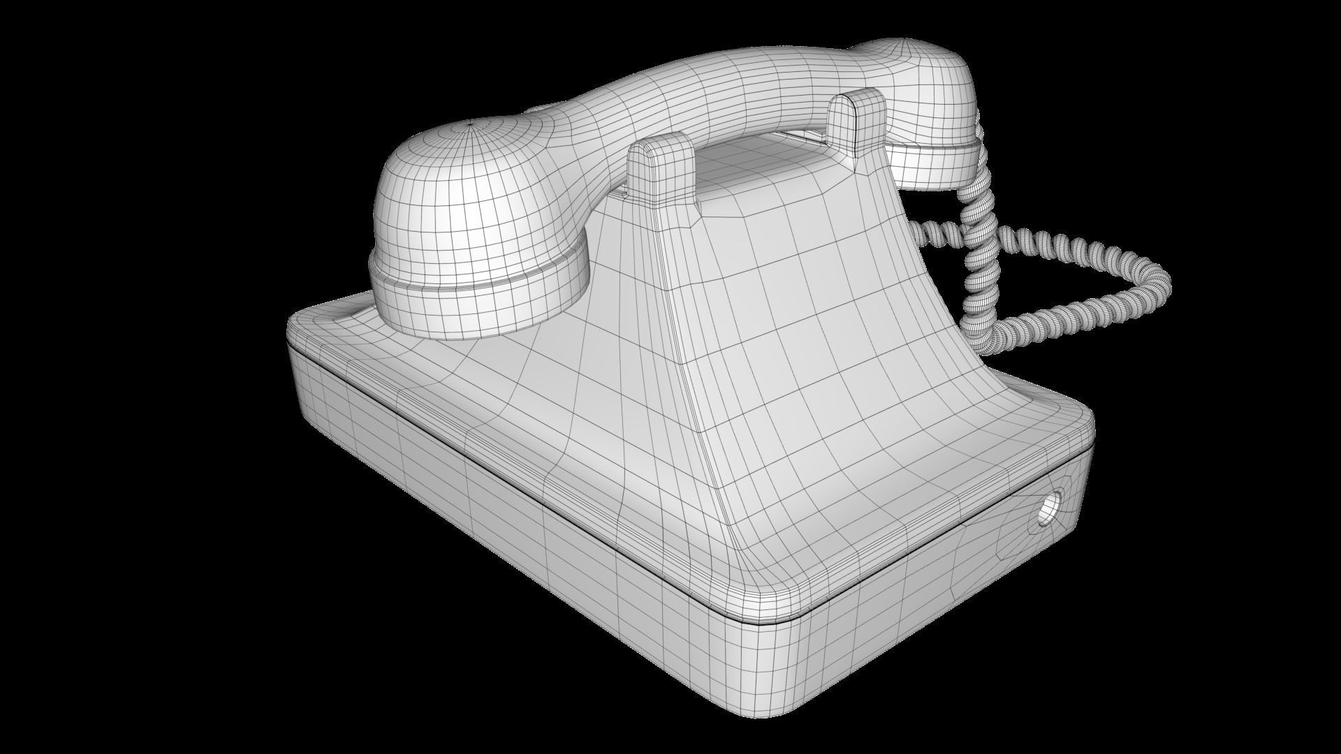 red telephone classic 3D model_7