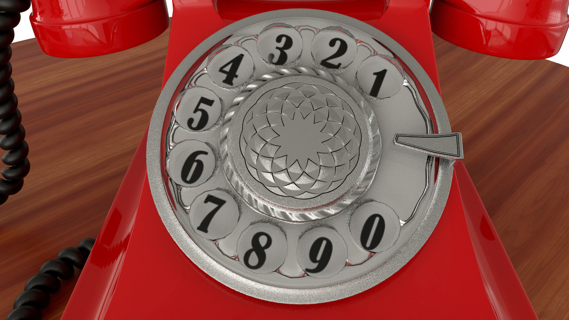 red telephone classic 3D model_2