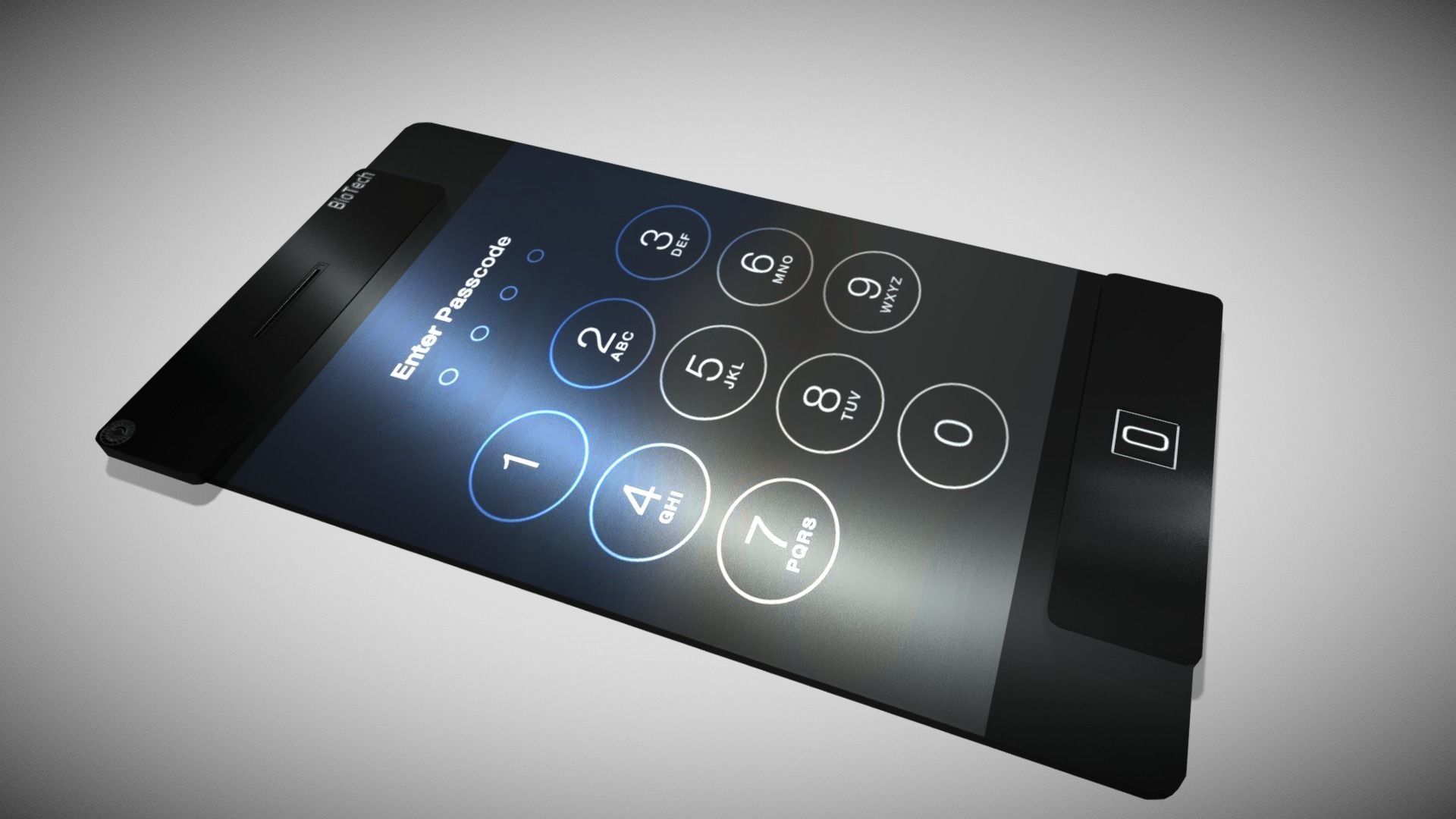 Sci-fi Clear Phone Low-poly 3D model_9