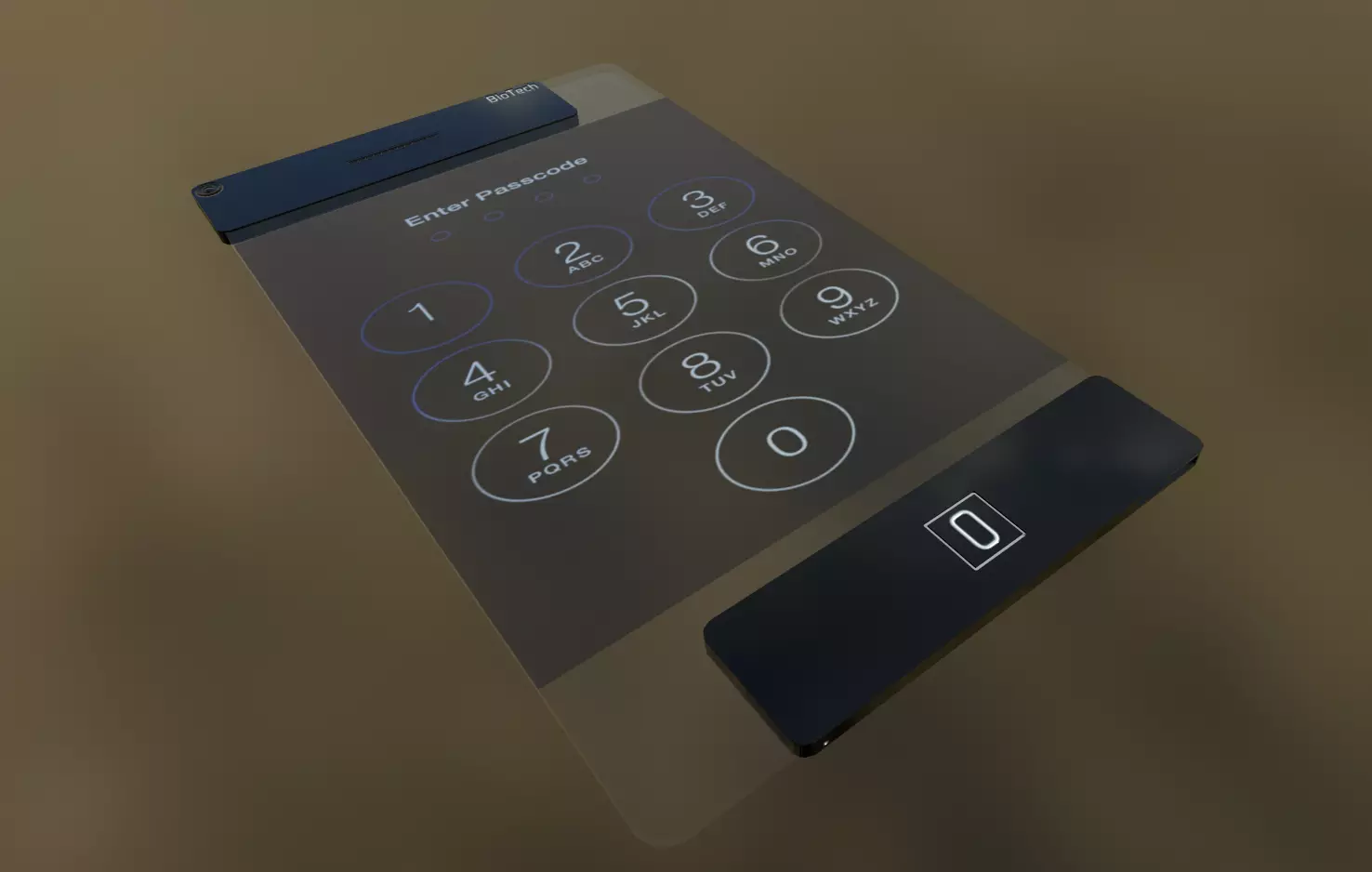 Sci-fi Clear Phone Low-poly 3D model_0