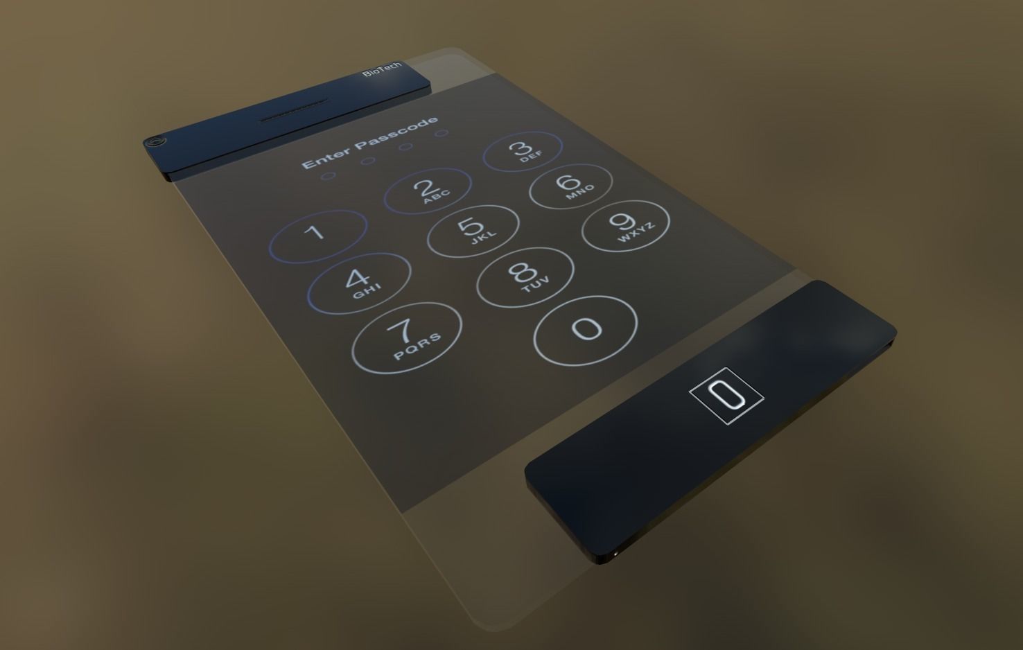 3D model Scifi Clear Phone VR / AR / lowpoly OBJ 3DS FBX