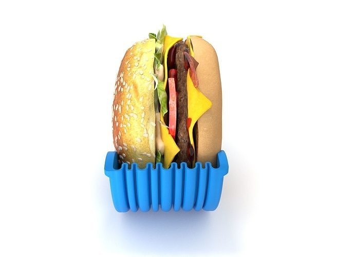 Burger in container 3D model 3