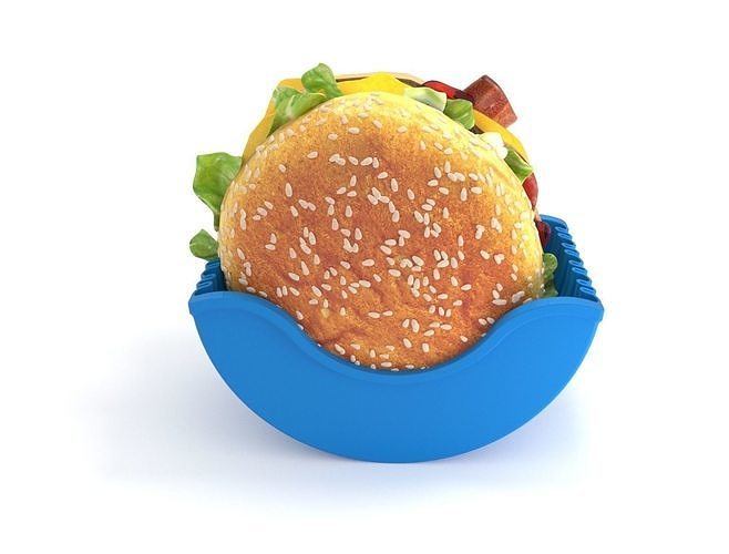 Burger in container 3D model 7
