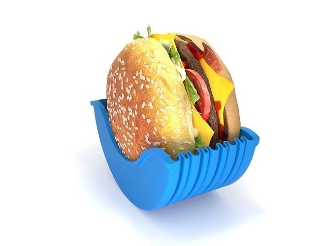 Burger in container 3D model 4
