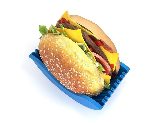 Burger in container 3D model 6
