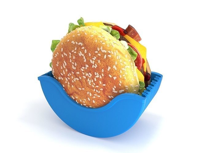Burger in container 3D model 2
