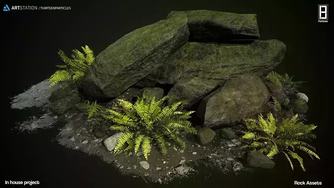 Rocks low-poly Game Ready Asset Low-poly 3D model