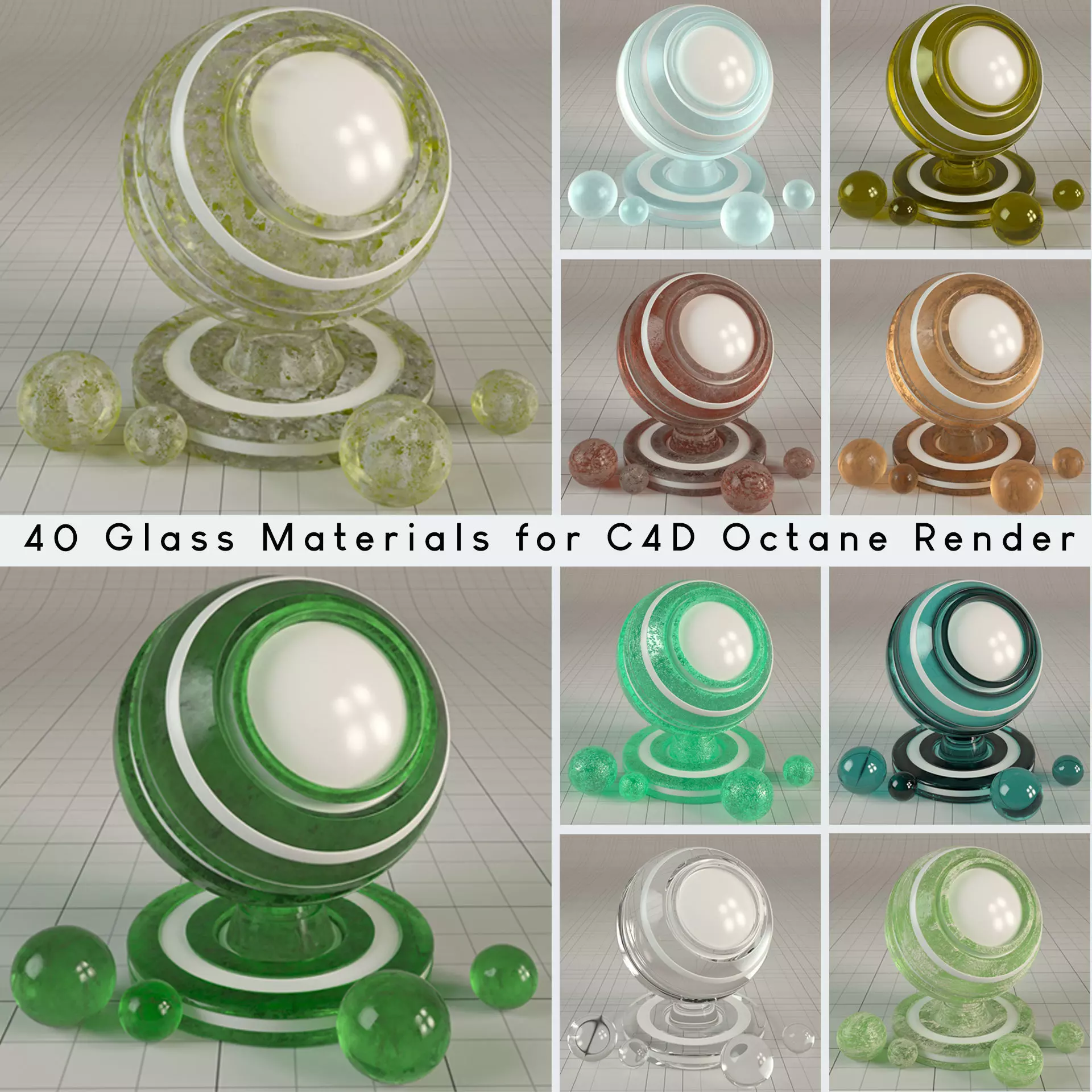 40 tileable Glass Materials for Cinema4d Octane Render Texture_0