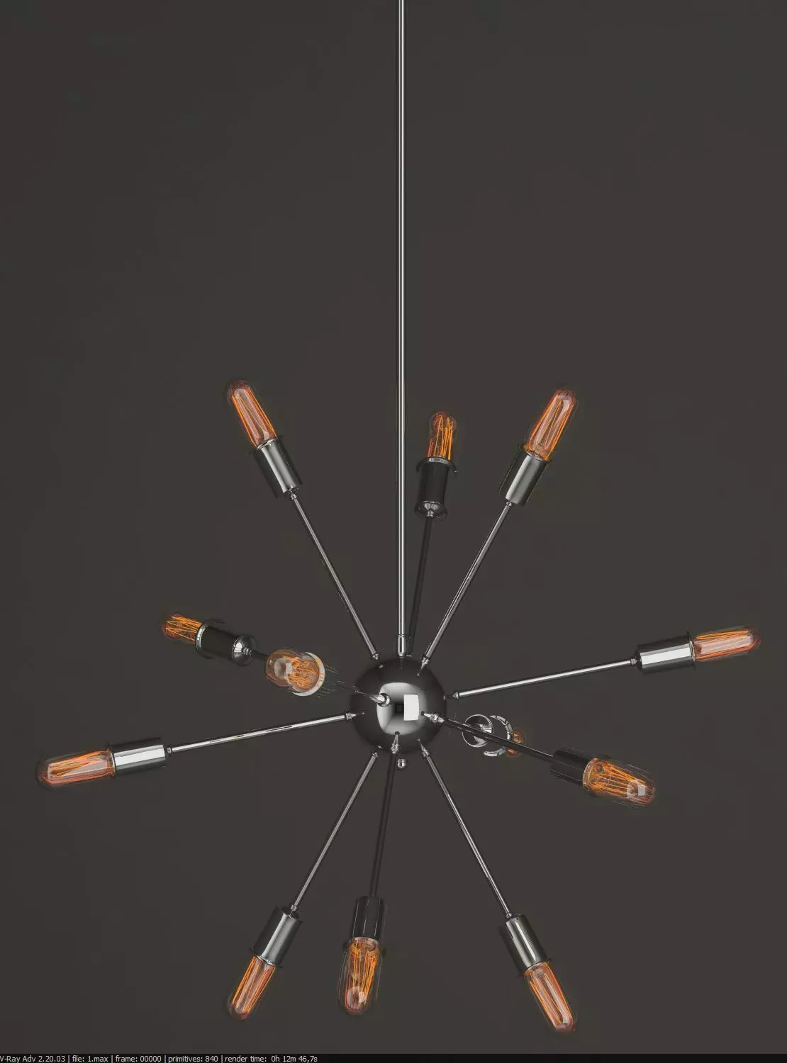 SPUTNIK FILAMENT CHANDELIER 3D model