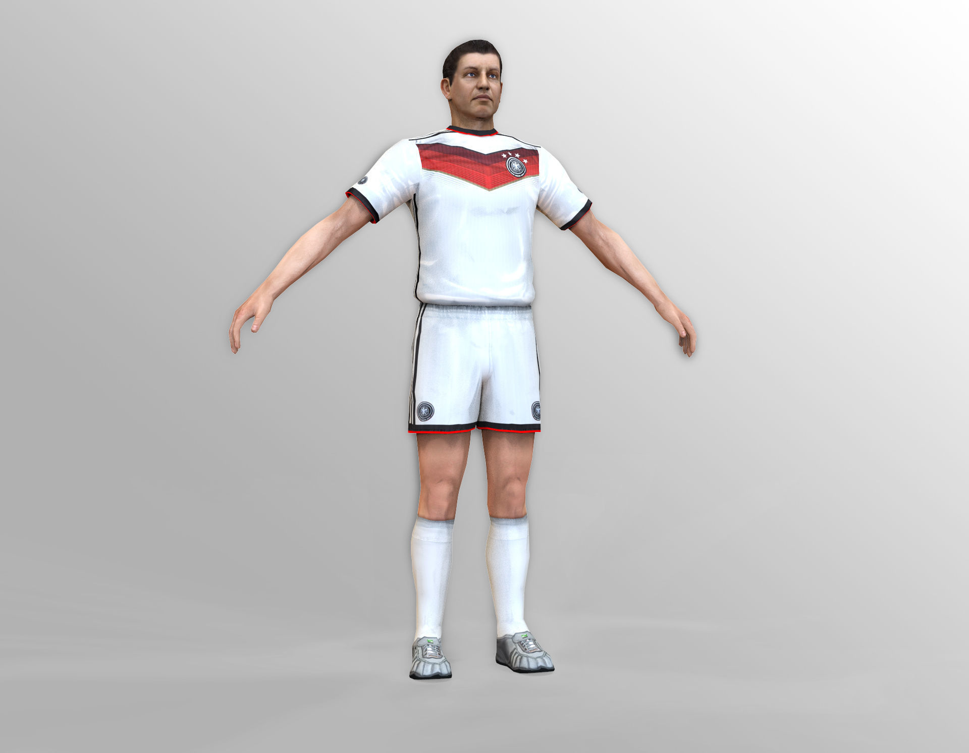 German Soccer Player Rigged Character Low-poly 3D model_2