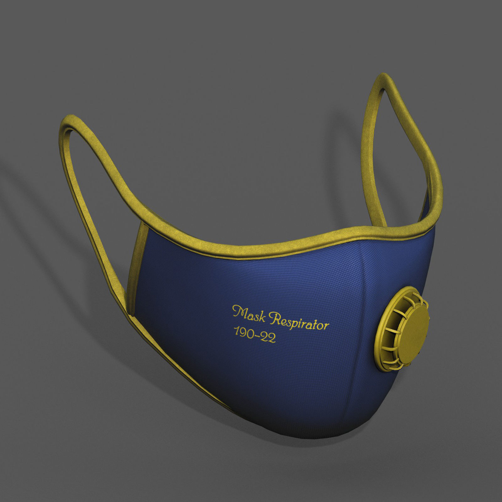 Gas mask protection futuristic isolated Low-poly 3D model_3