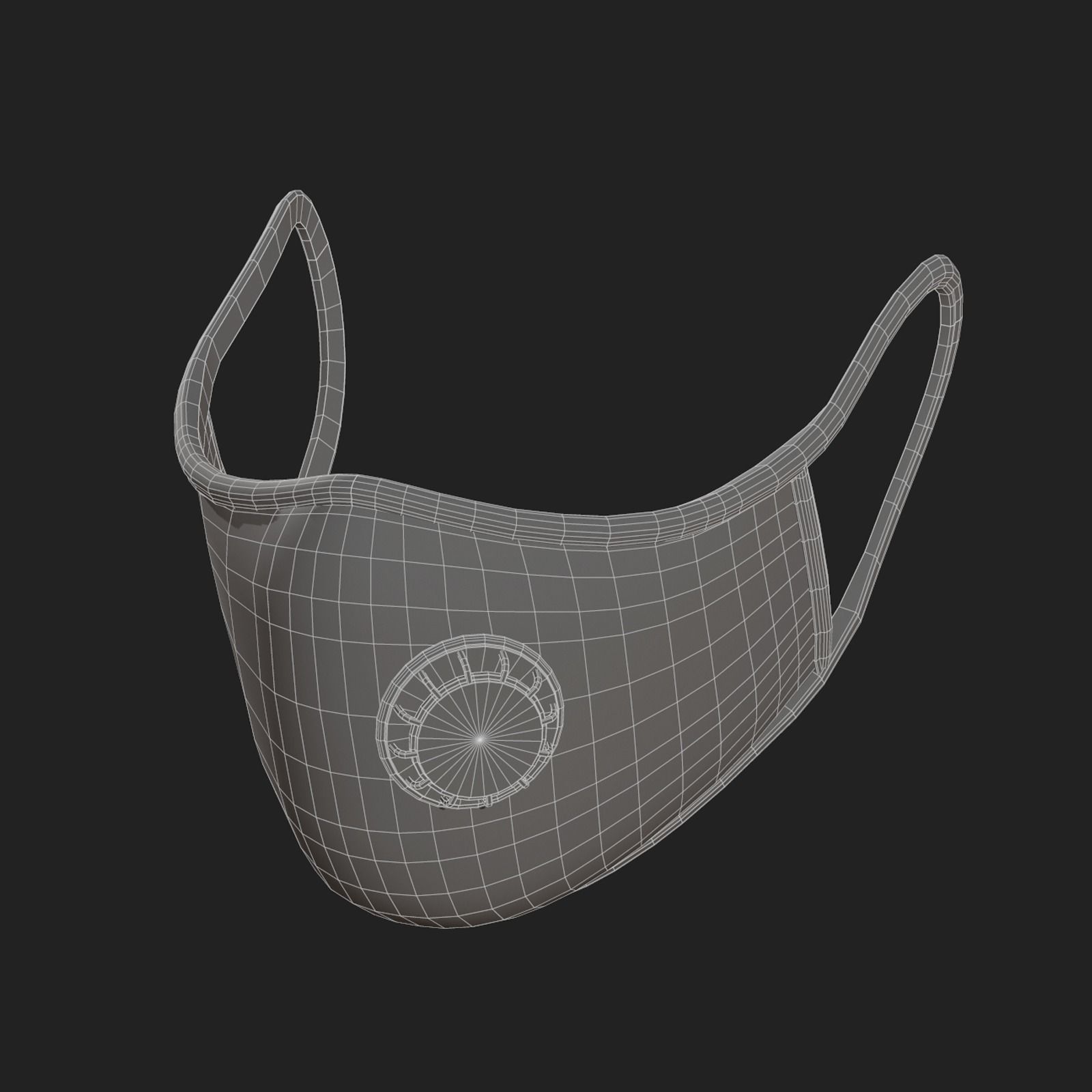 Gas mask protection futuristic isolated Low-poly 3D model_11