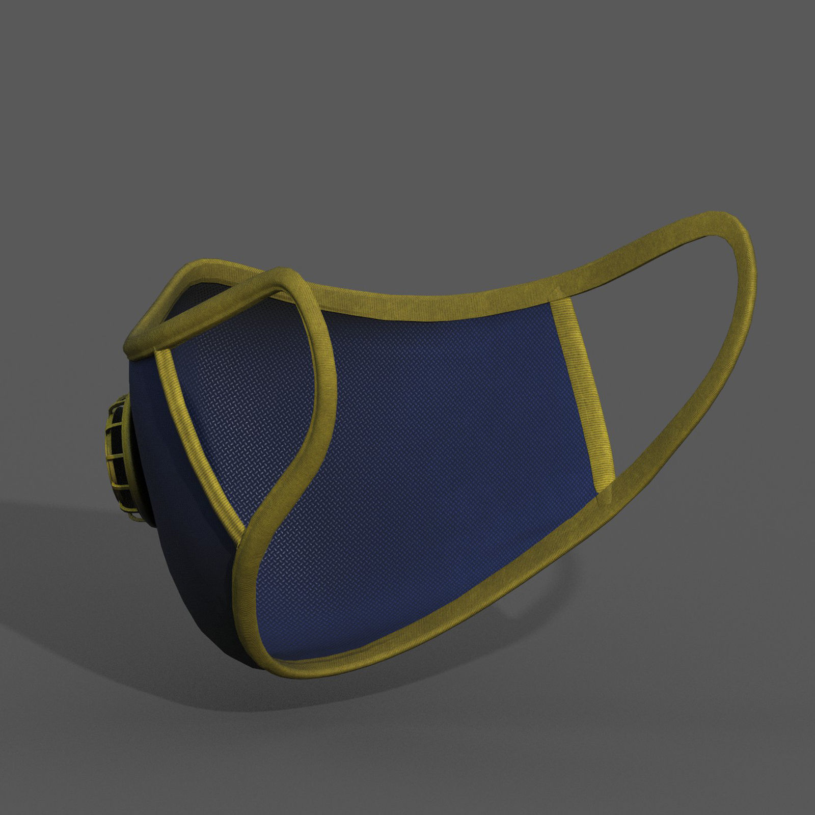 Gas mask protection futuristic isolated Low-poly 3D model_7