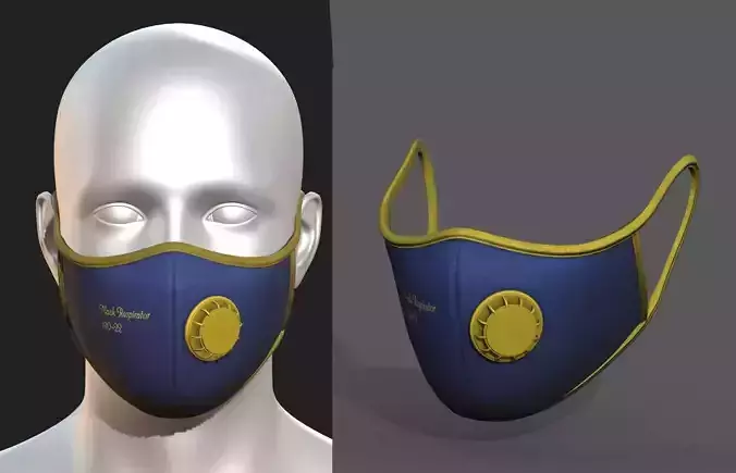   Gas mask protection futuristic isolated 