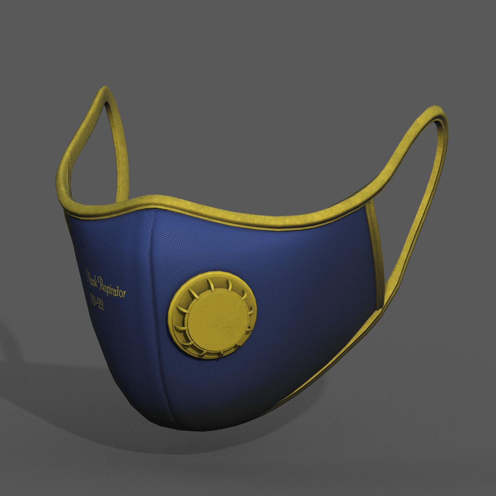 Gas mask protection futuristic isolated Low-poly 3D model_4