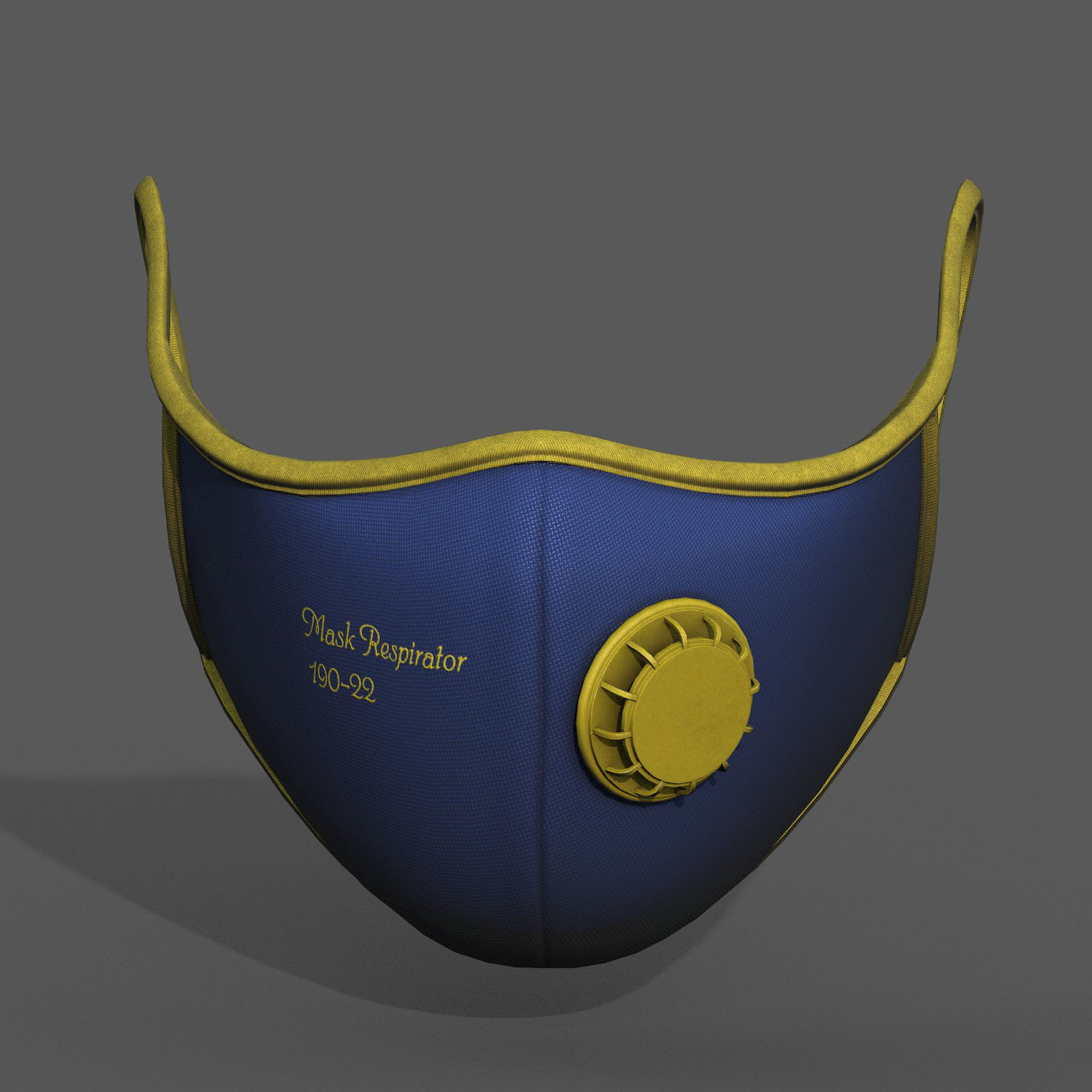 Gas mask protection futuristic isolated Low-poly 3D model_5