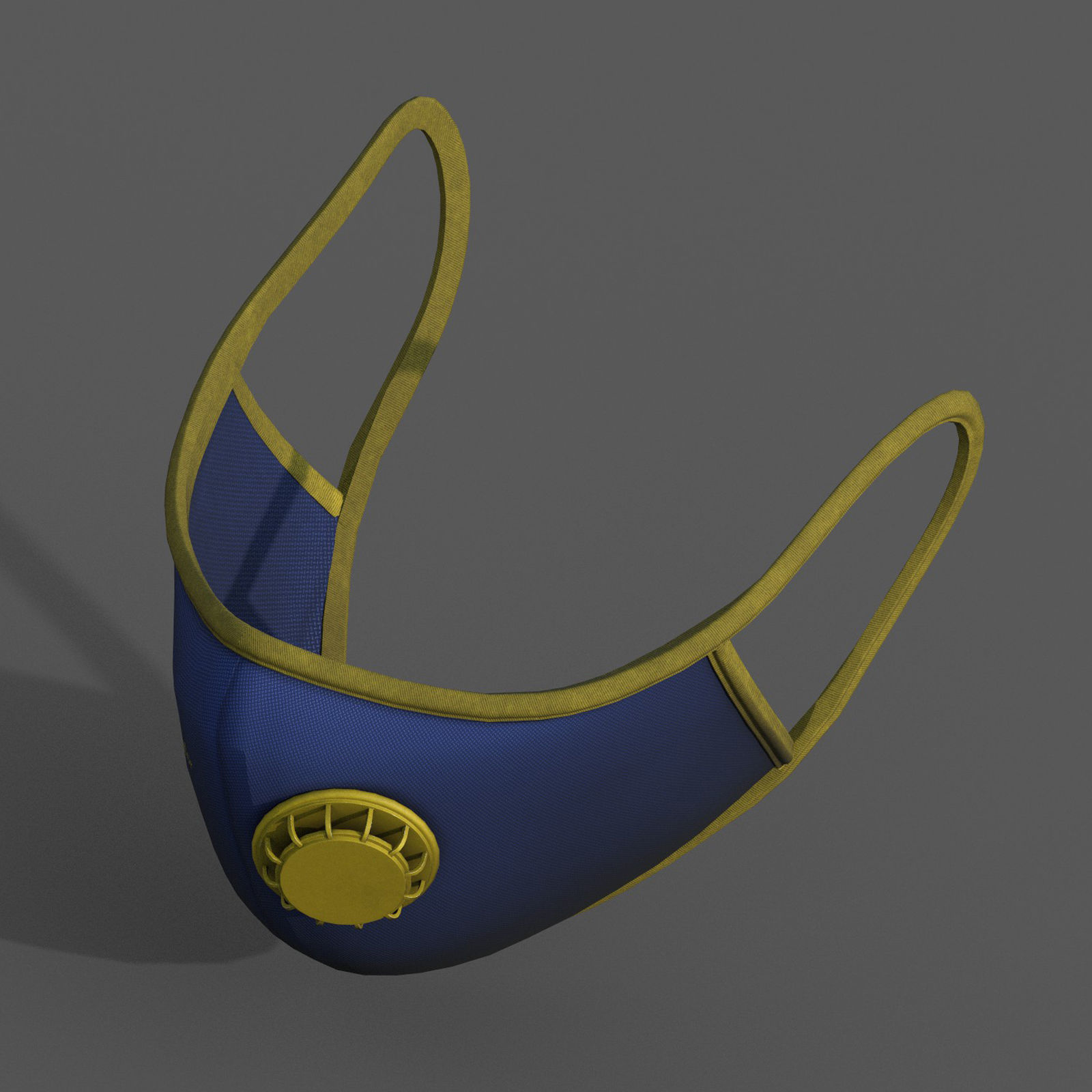 Gas mask protection futuristic isolated Low-poly 3D model_8