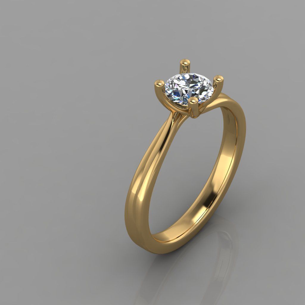Ring - Diamond 3D print model 3D print model_3