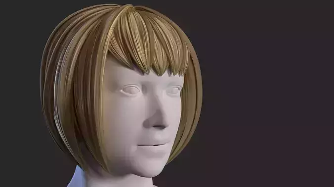 Stylized Female hair 3D model