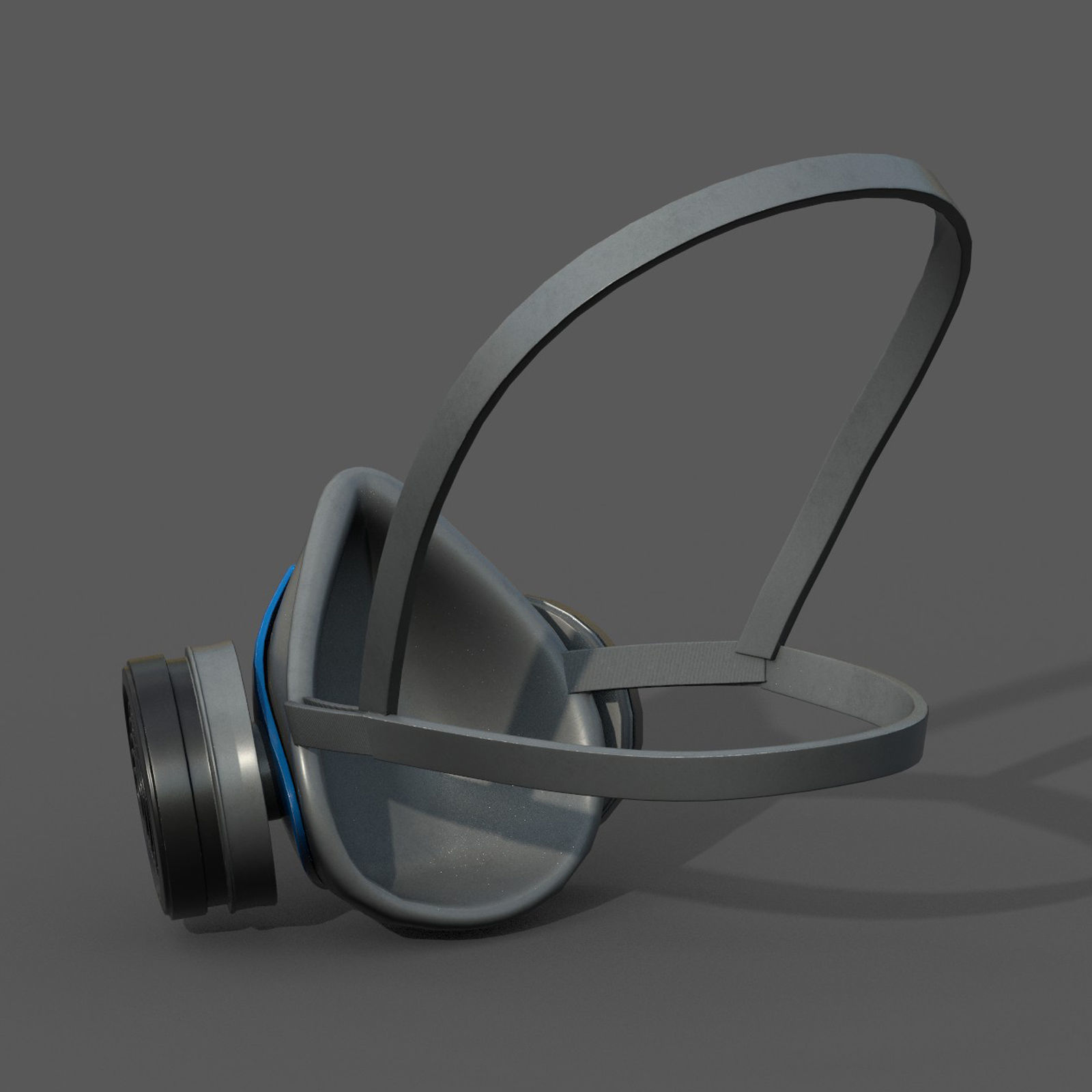 Gas mask respirator military combat  Low-poly 3D model_7