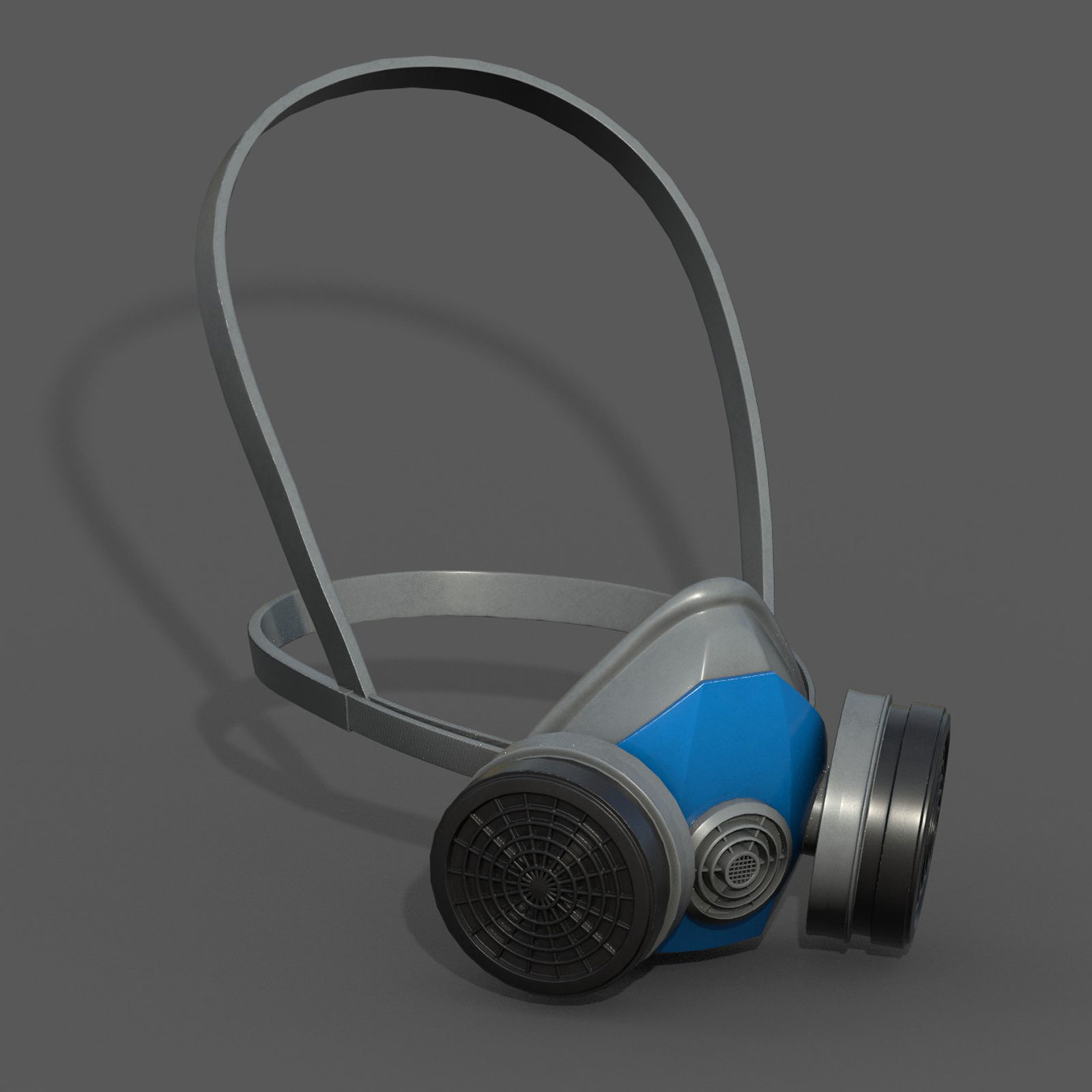 Gas mask respirator military combat  Low-poly 3D model_4