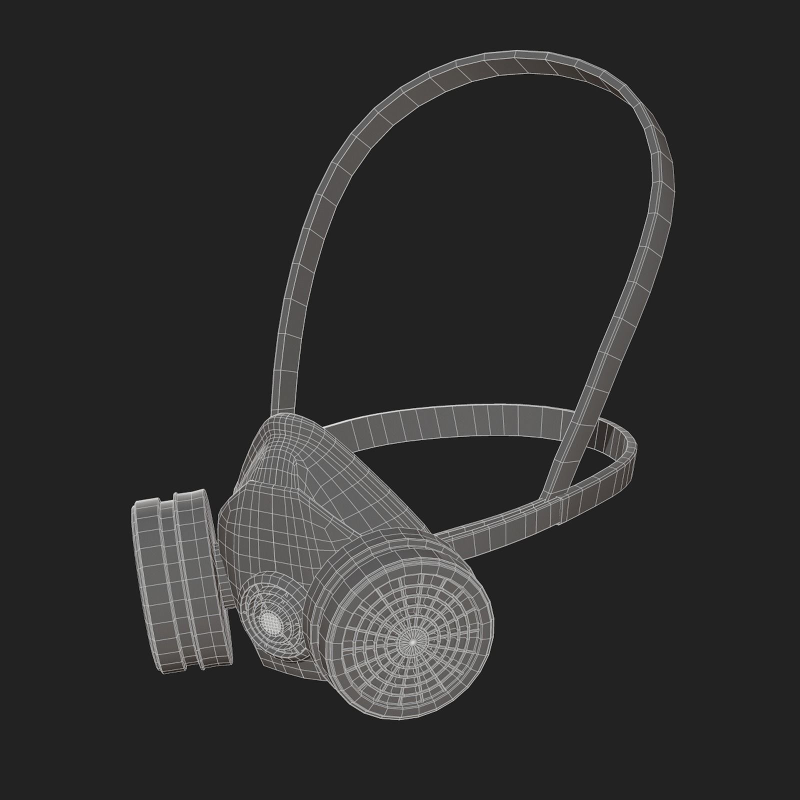 Gas mask respirator military combat  Low-poly 3D model_10