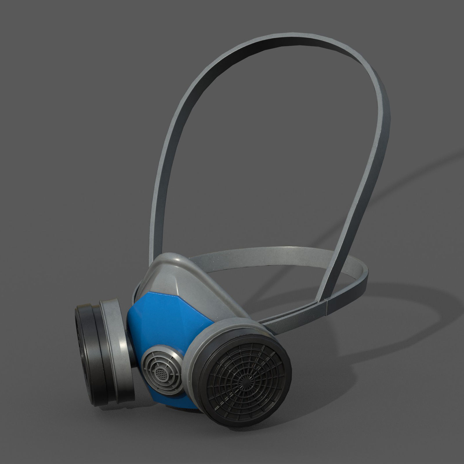 Gas mask respirator military combat  Low-poly 3D model_5