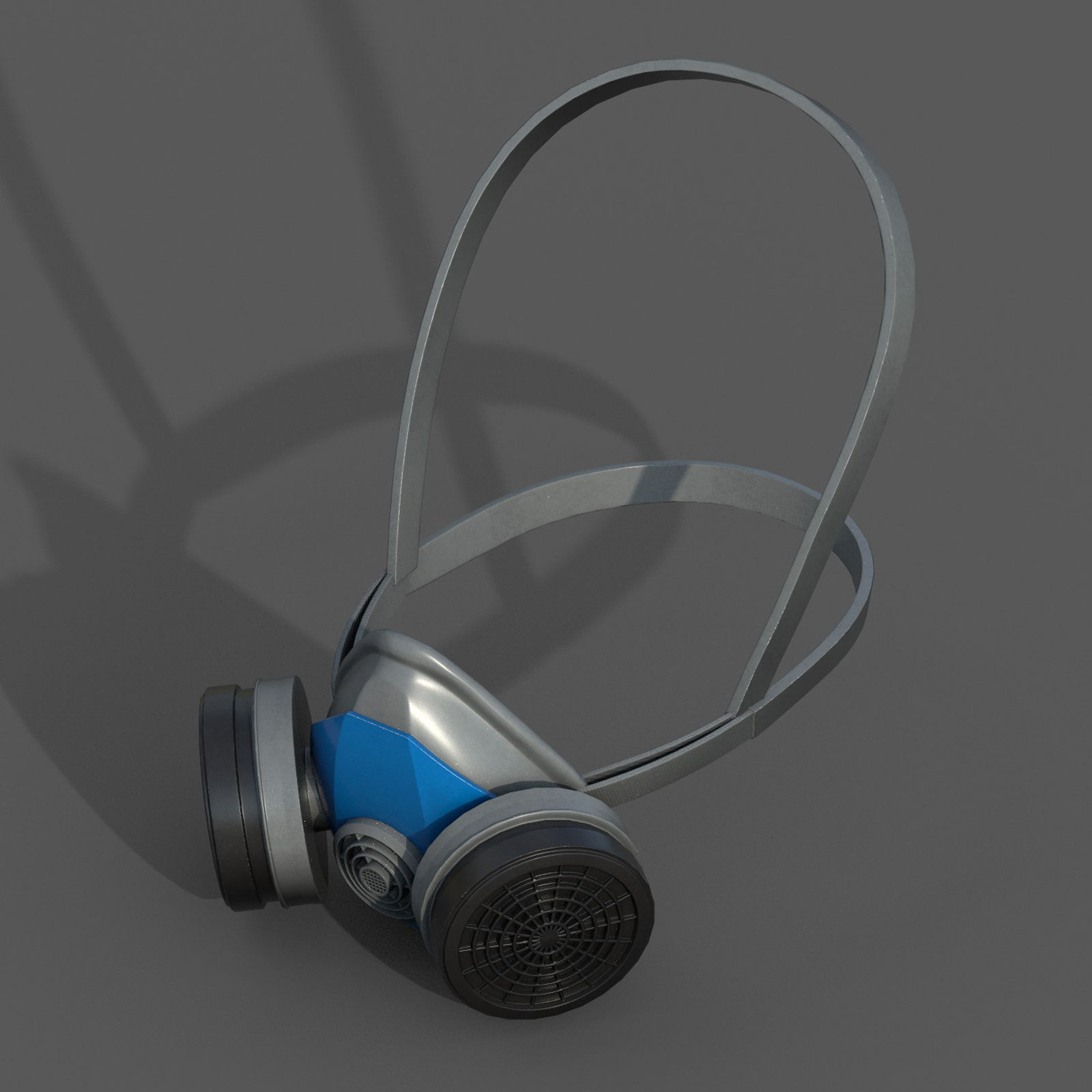 Gas mask respirator military combat  Low-poly 3D model_6